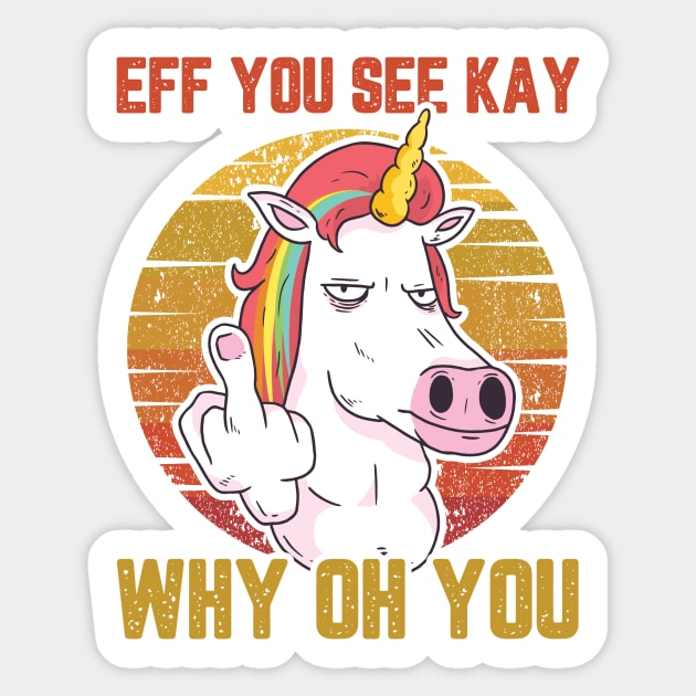 UNICORN EFF YOU SEE KAY WHY ON YOU - navy blue version Sticker by Uwaki